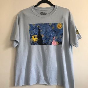 ❌SOLD❌NWOT The Starry Night Spongebob Graphic Tee